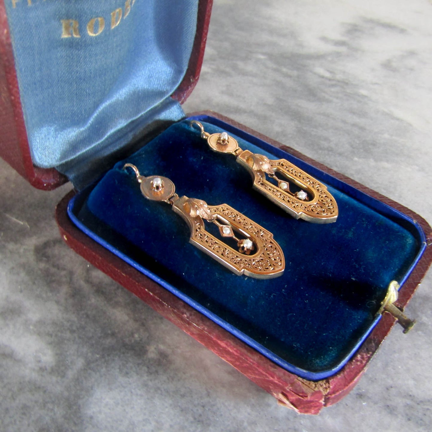 BOXED | Antique Napoleon III 18K Gold Pearl Drop Earrings – French Bridal Jewelry, c. 1860