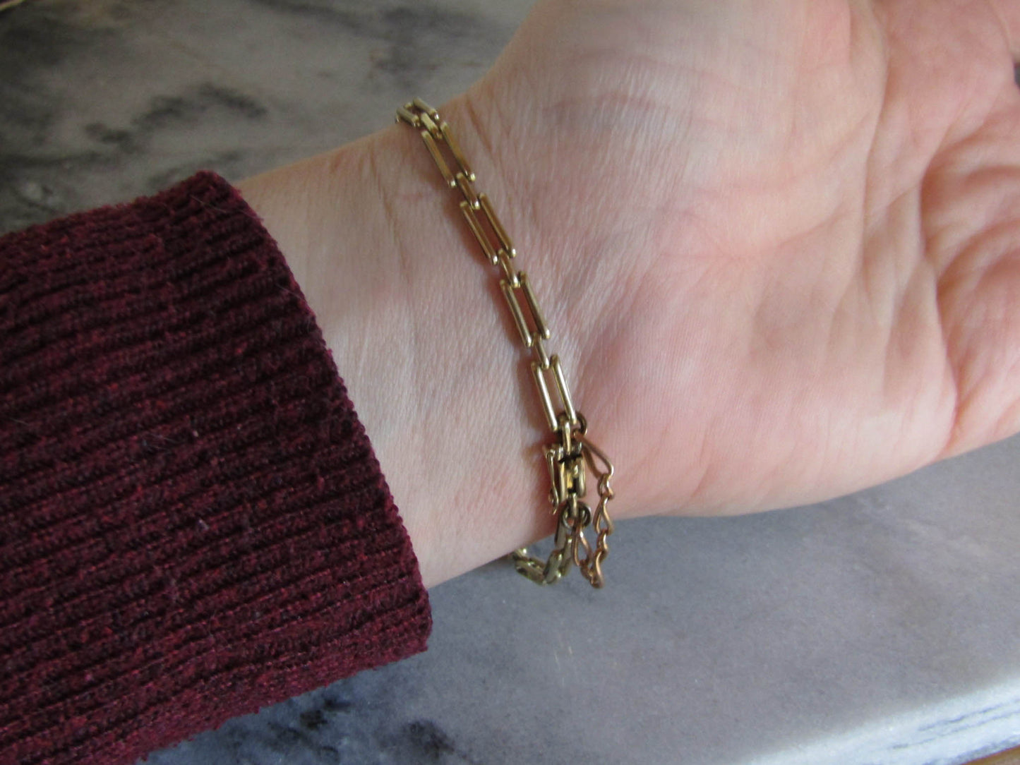 Antique French 18k Solid Gold Belle Epoque Spinel and Diamond Bracelet c. 1900