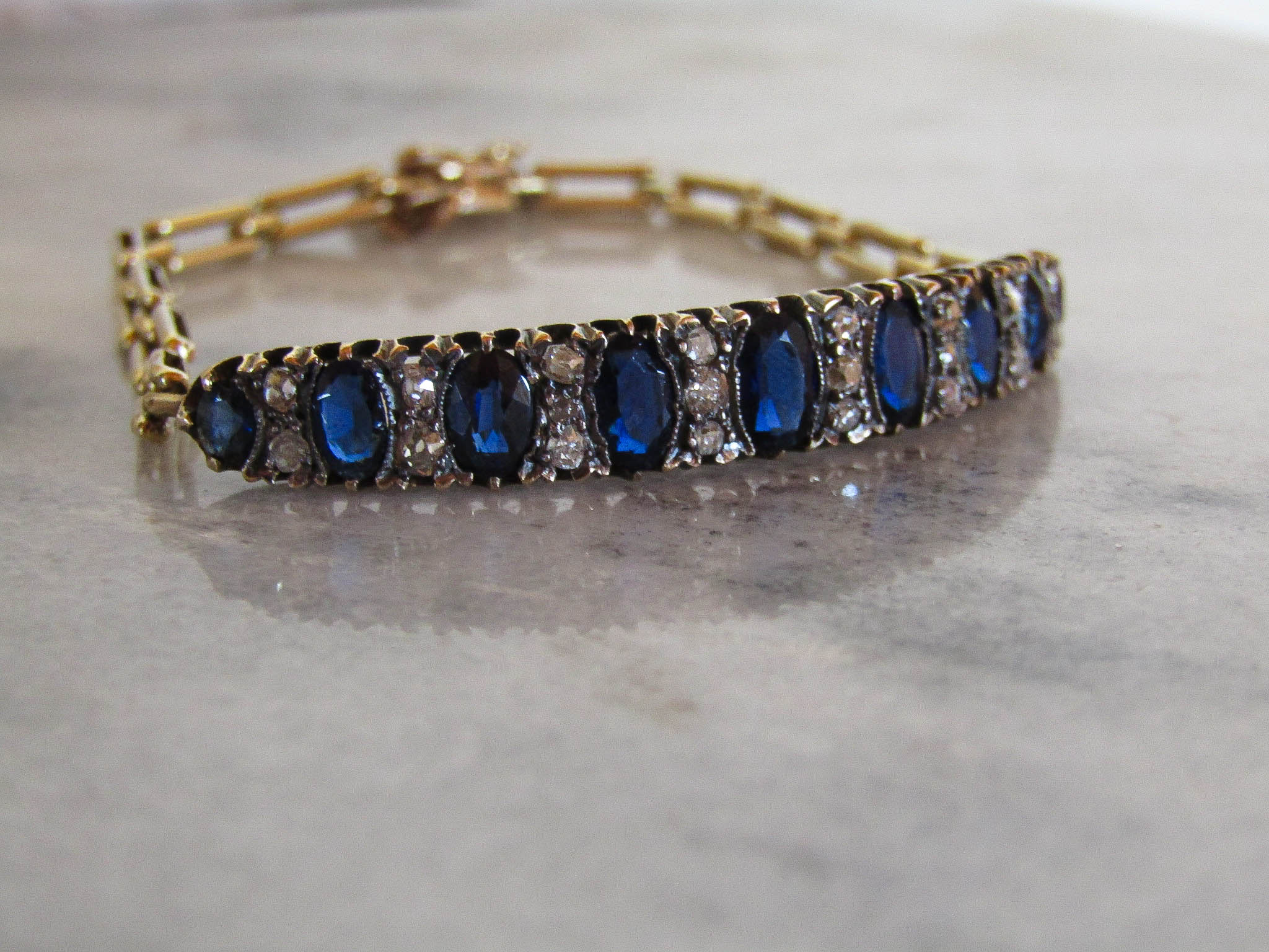 Antique French 18k Solid Gold Belle Epoque Spinel and Diamond Antique French 18k Solid Gold Belle Epoque Spinel and Diamond
