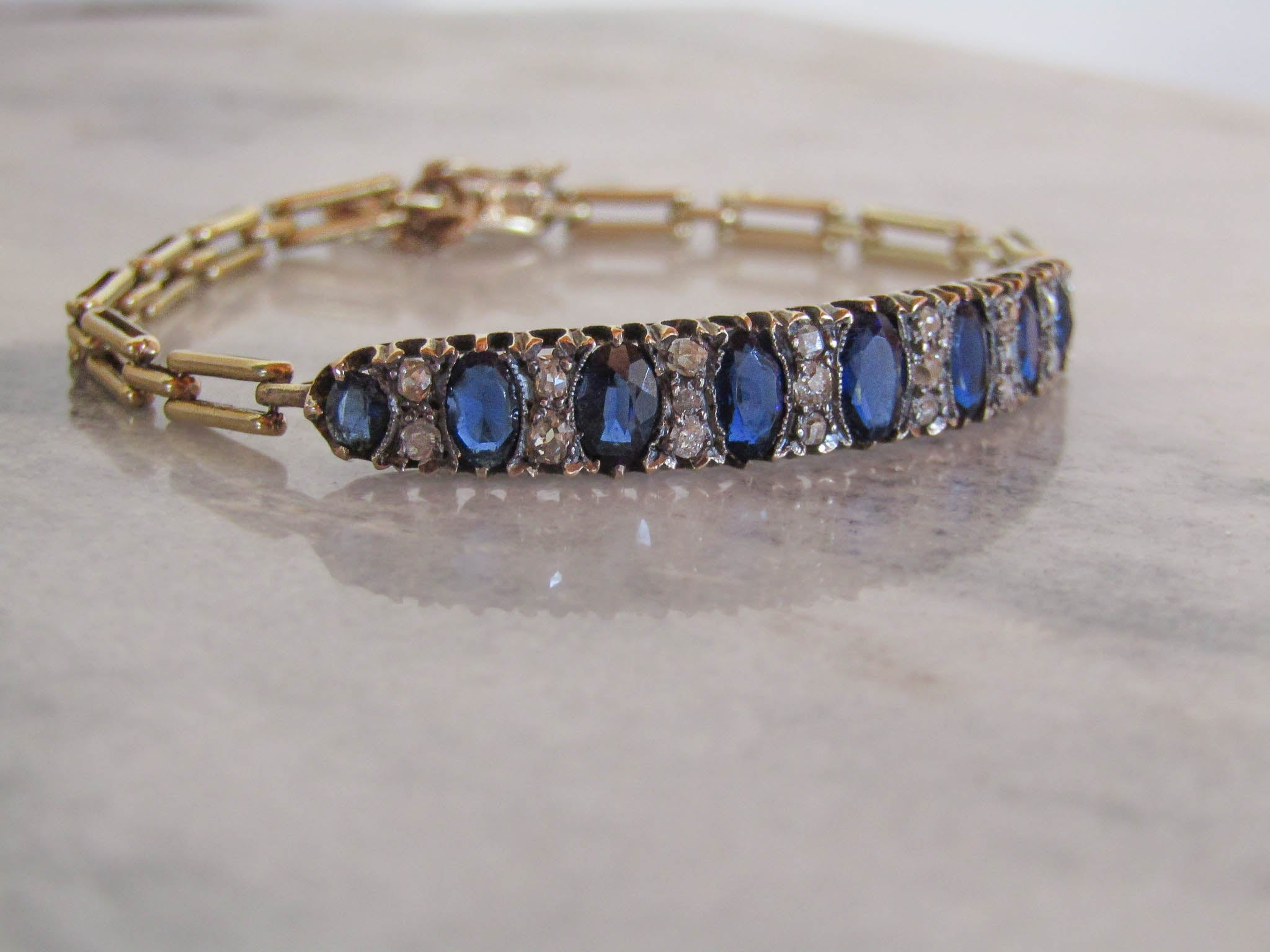 Antique French 18k Solid Gold Belle Epoque Spinel and Diamond