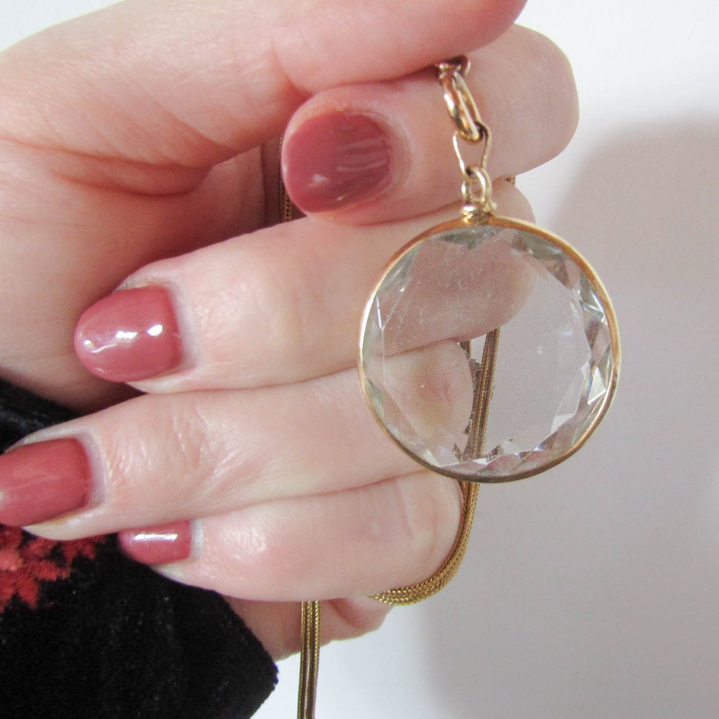 Antique French 18k Solid Gold Beveled Glass Photo Locket c. 1900