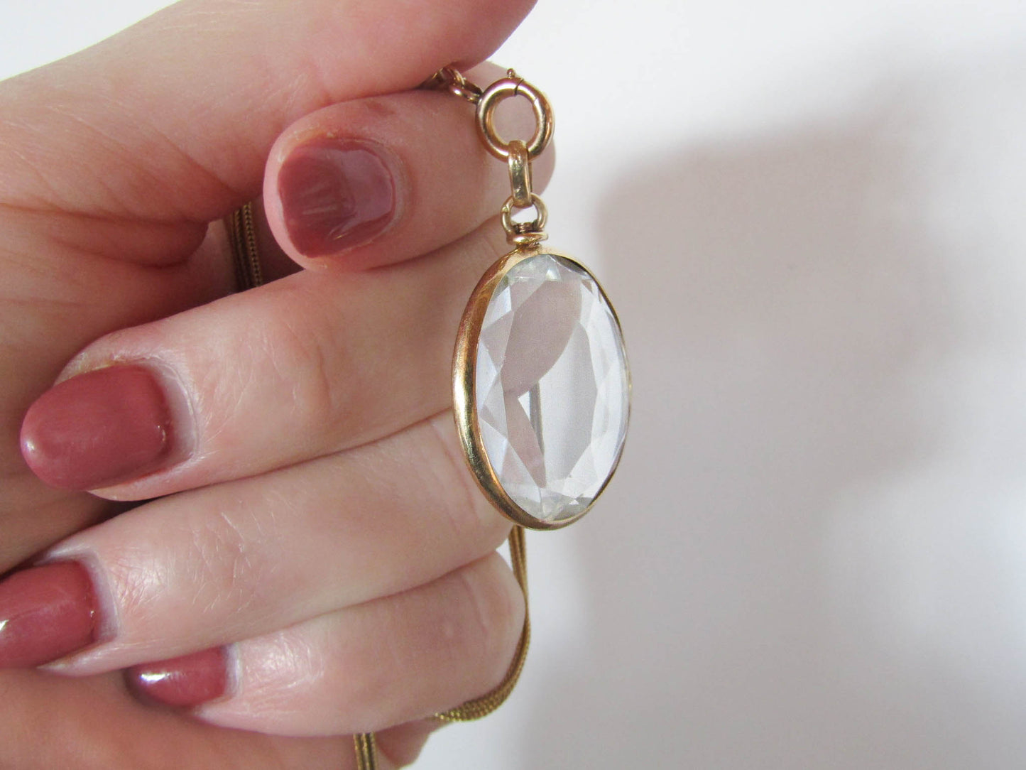 Antique French 18k Solid Gold Beveled Glass Photo Locket c. 1900