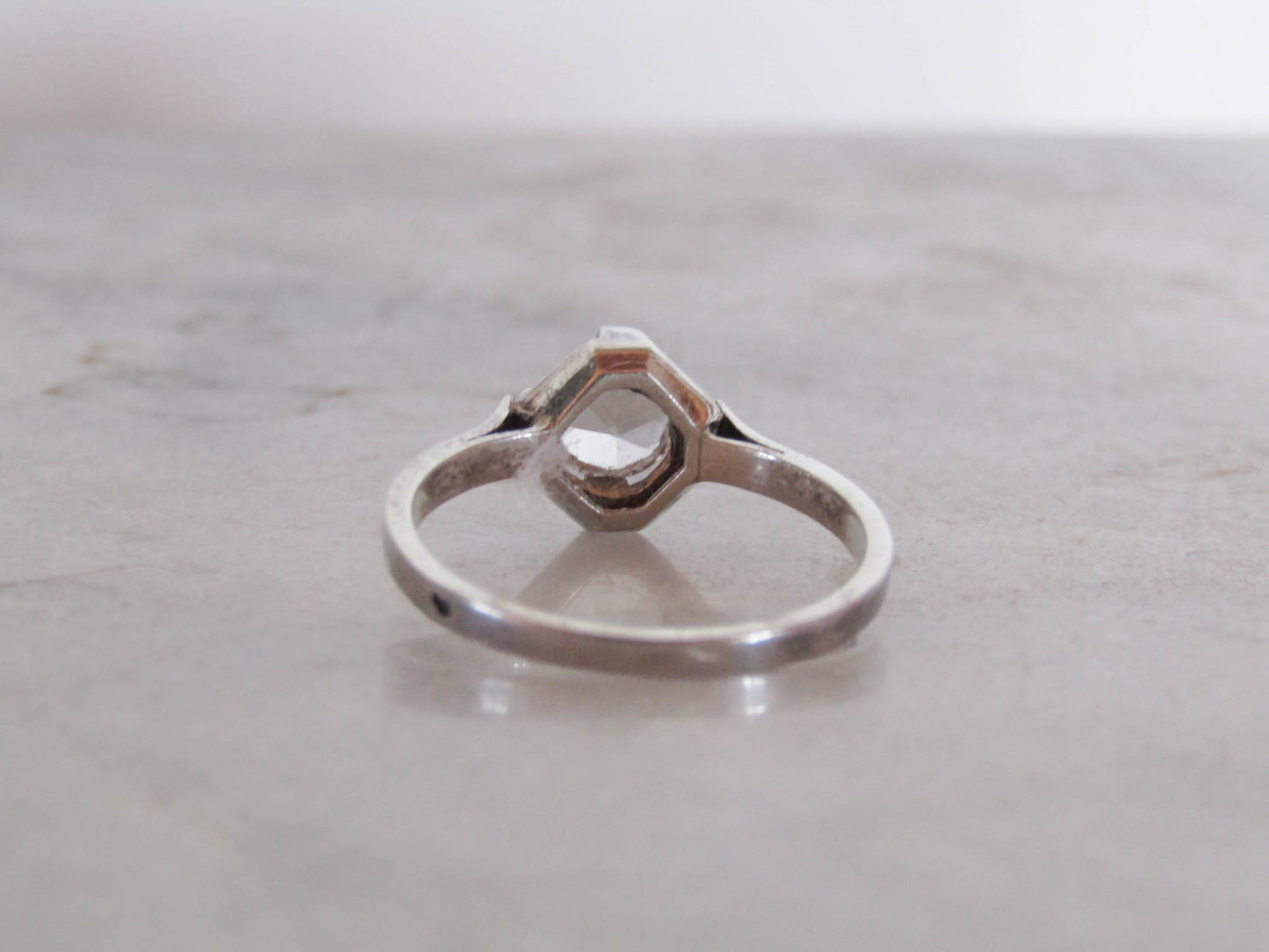 Antique French White Sapphire Art Deco Ring c. 1920