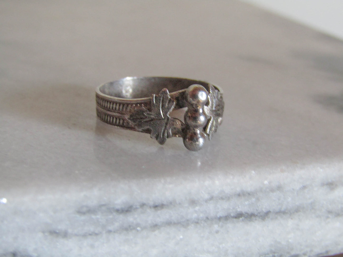 Antique French Silver Art Nouveau Ring C. 1900