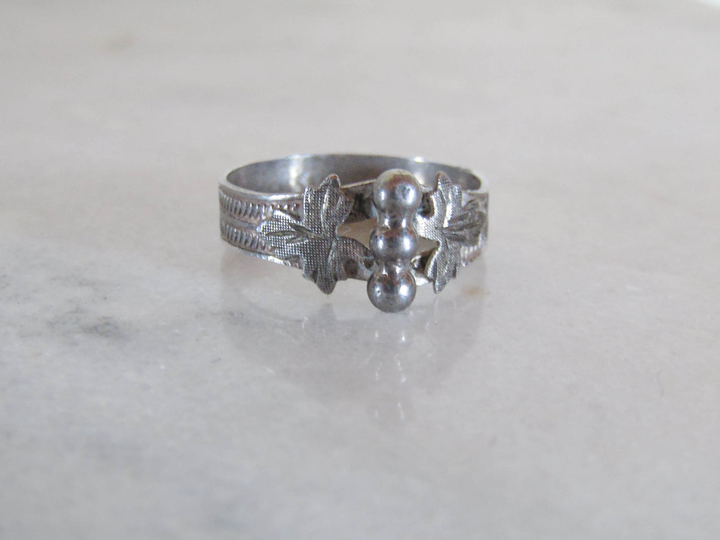 Antique French Silver Art Nouveau Ring C. 1900