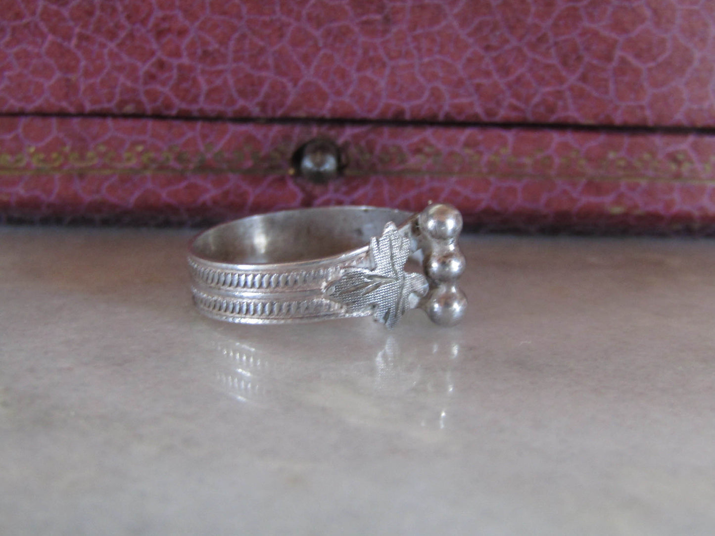 Antique French Silver Art Nouveau Ring C. 1900
