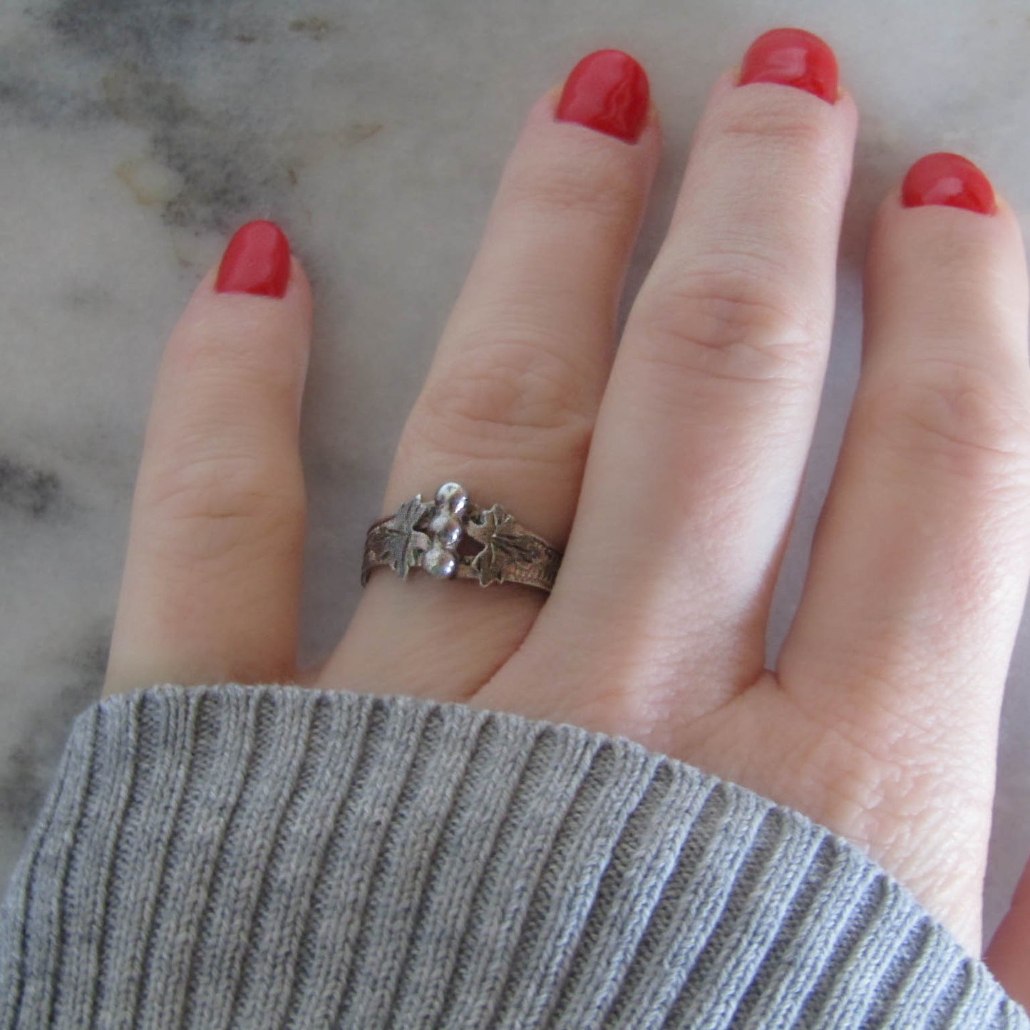 Antique French Silver Art Nouveau Ring C. 1900