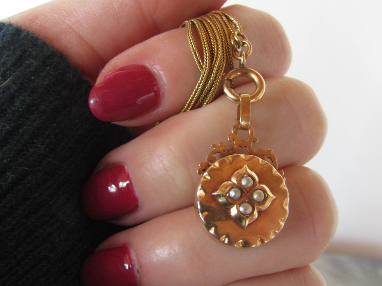 Antique Solid 18k Gold Edwardian Pendant