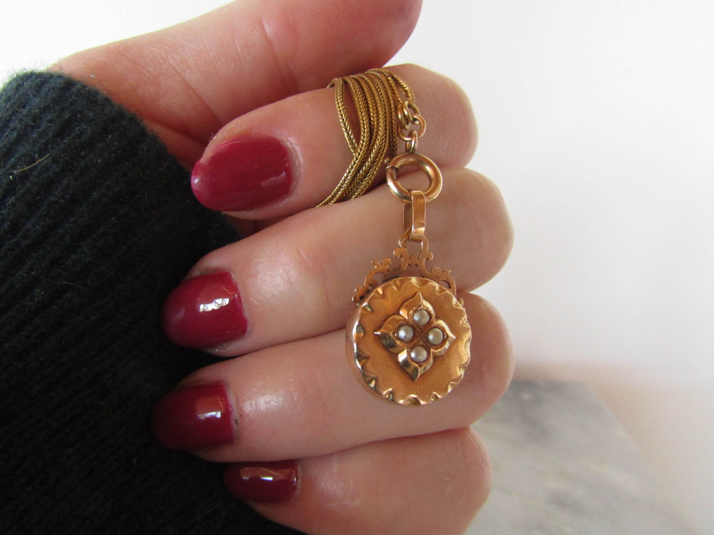 Antique Solid 18k Gold Edwardian Pendant