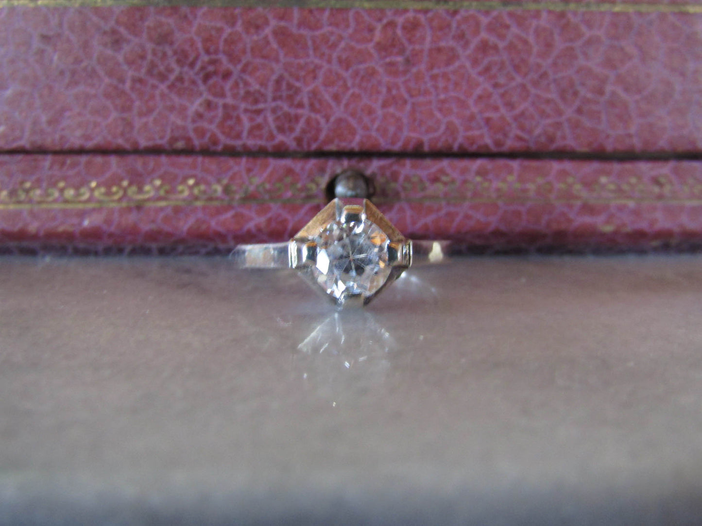 Antique French White Sapphire Art Deco Ring c. 1920