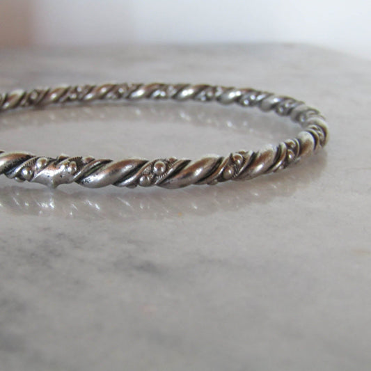 Vintage French Silver Bangle