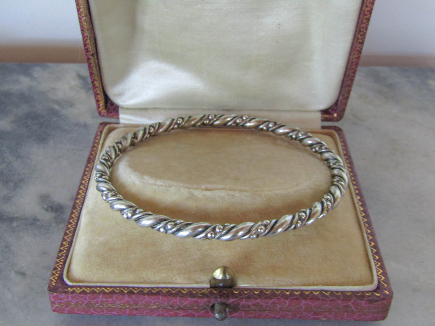 Vintage French Silver Bangle