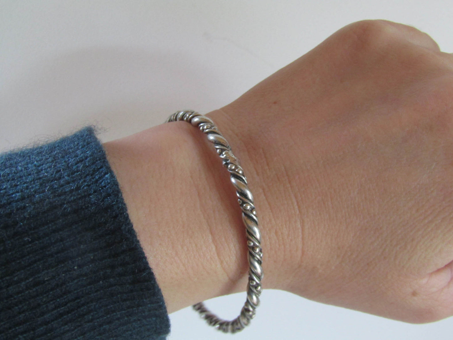 Vintage French Silver Bangle
