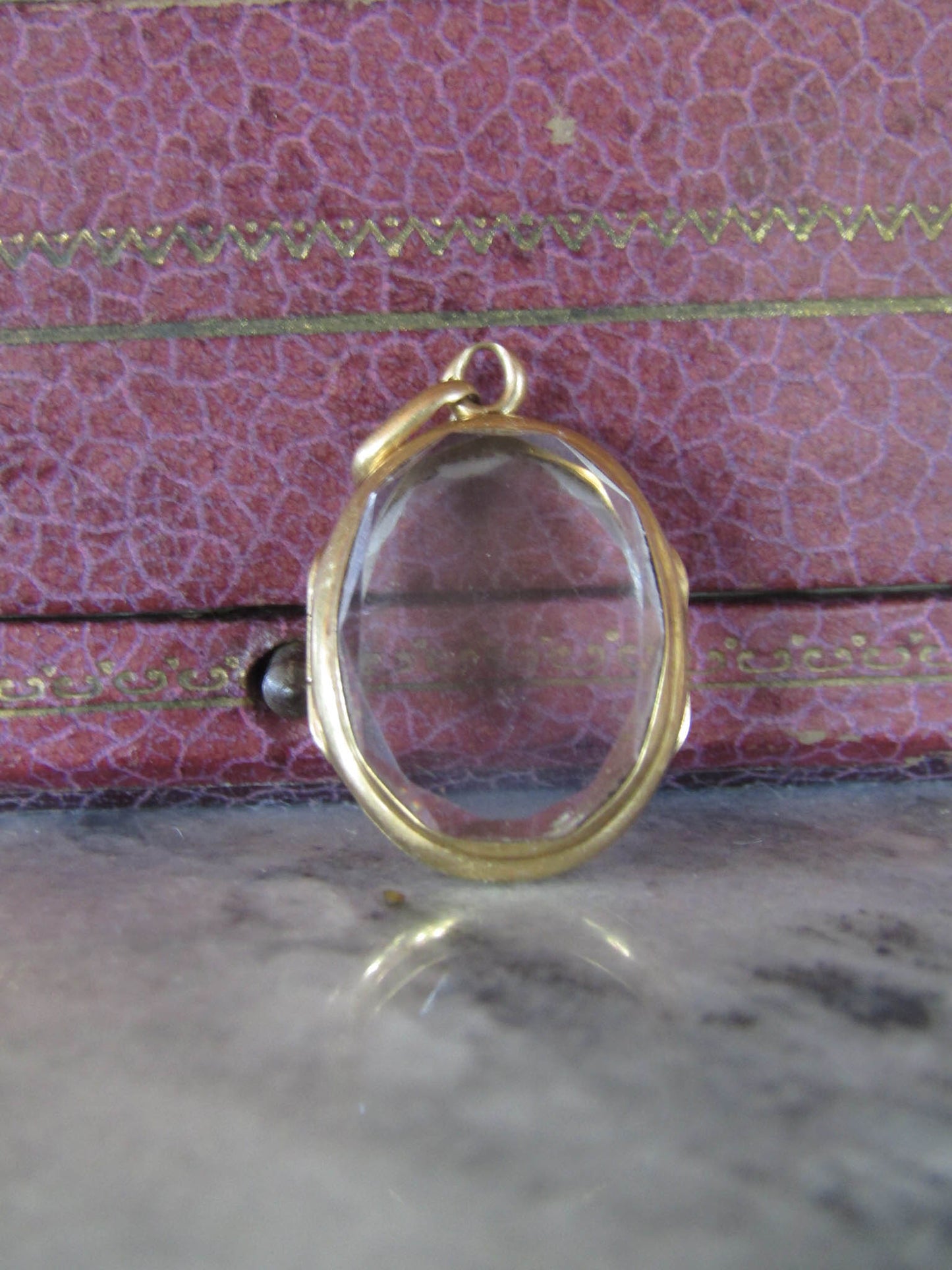 Antique Victorian Napoleon III Rock Crystal Shaker Locket c. 1850