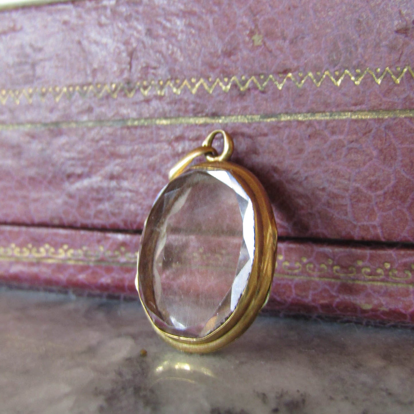 Antique Victorian Napoleon III Rock Crystal Shaker Locket c. 1850