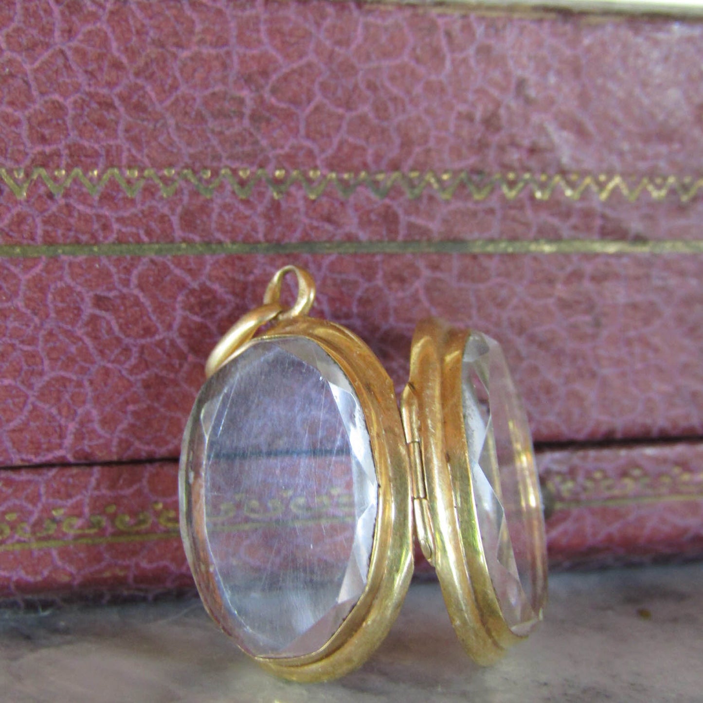 Antique Victorian Napoleon III Rock Crystal Shaker Locket c. 1850
