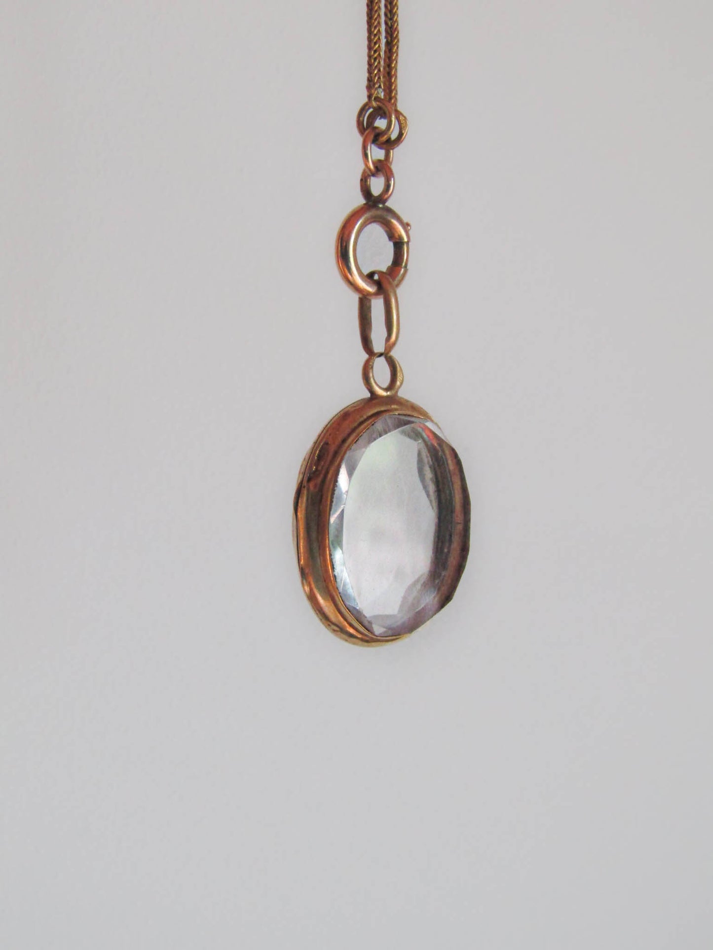 Antique Victorian Napoleon III Rock Crystal Shaker Locket c. 1850