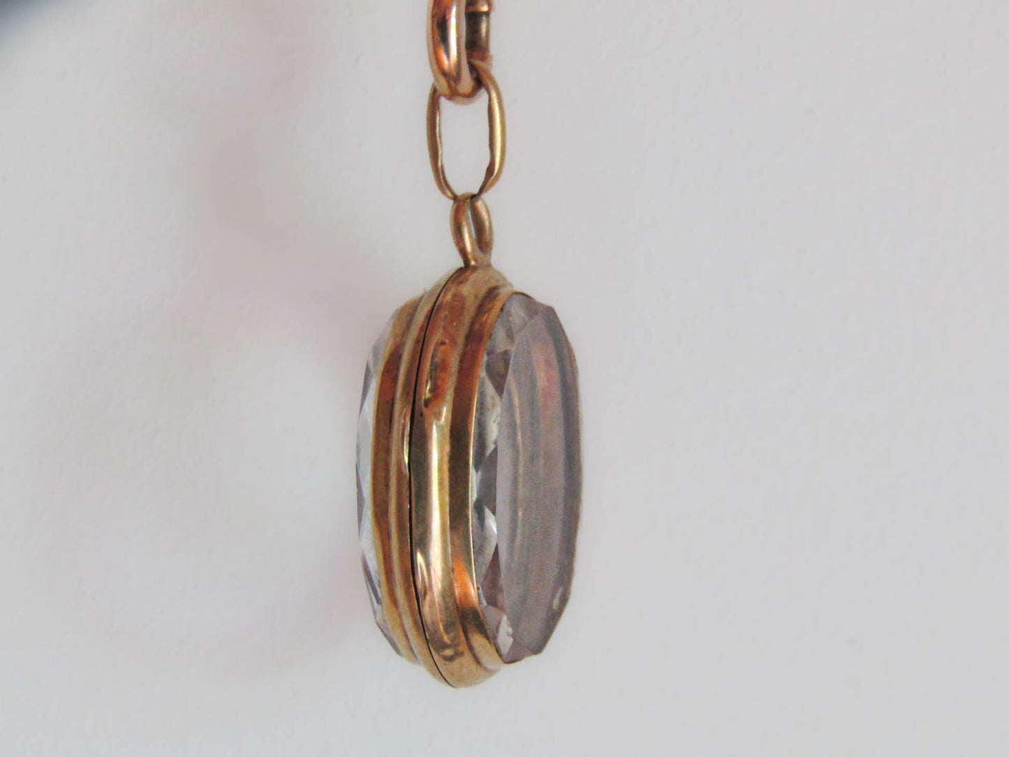 Antique Victorian Napoleon III Rock Crystal Shaker Locket c. 1850