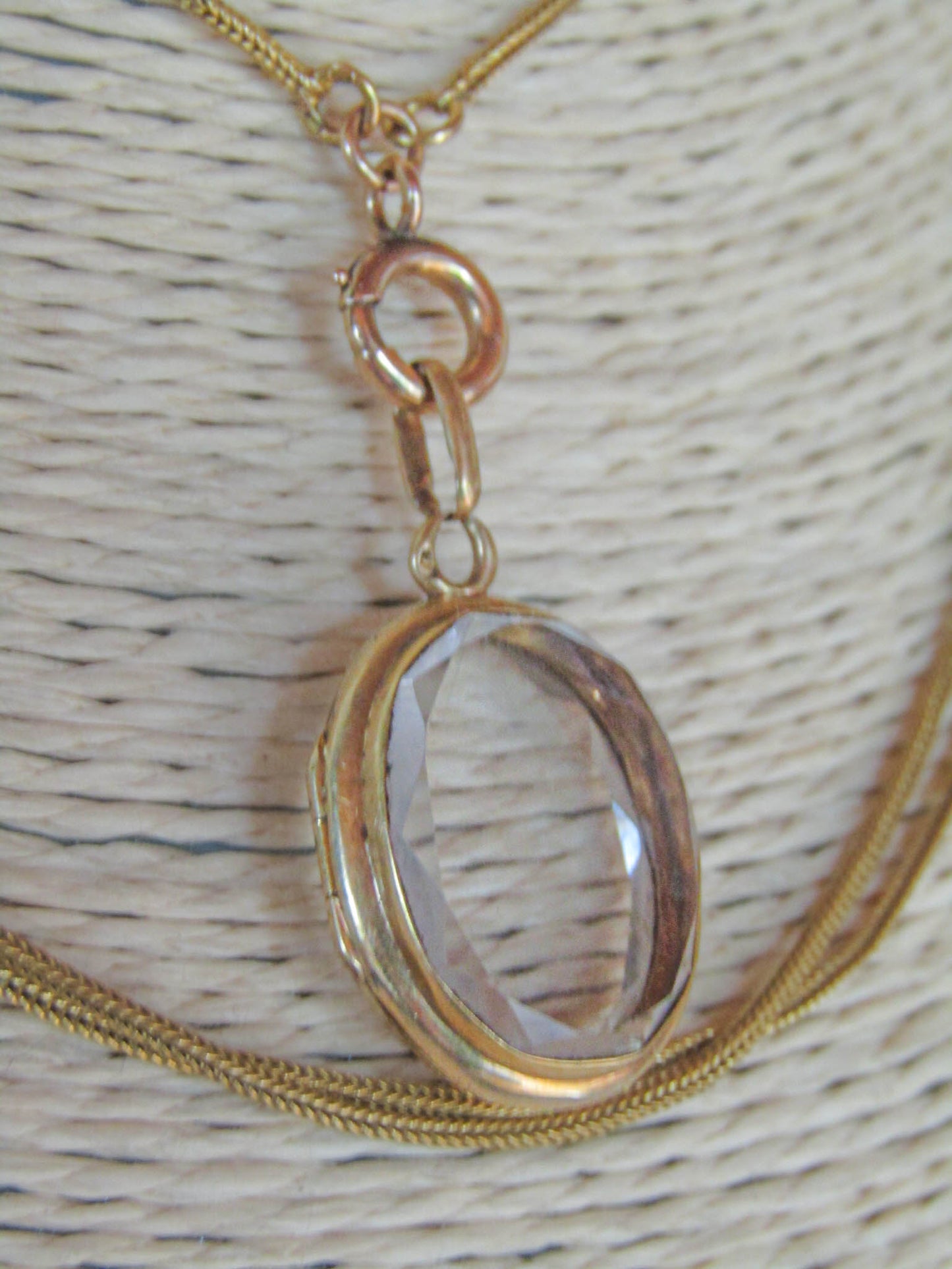 Antique Victorian Napoleon III Rock Crystal Shaker Locket c. 1850