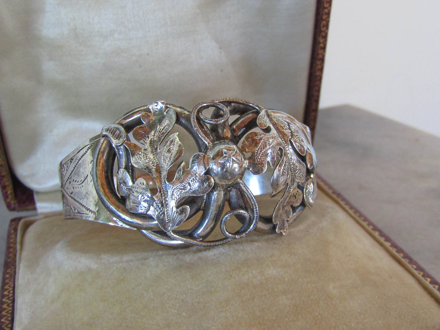 Antique French Silver Bangle Bracelet