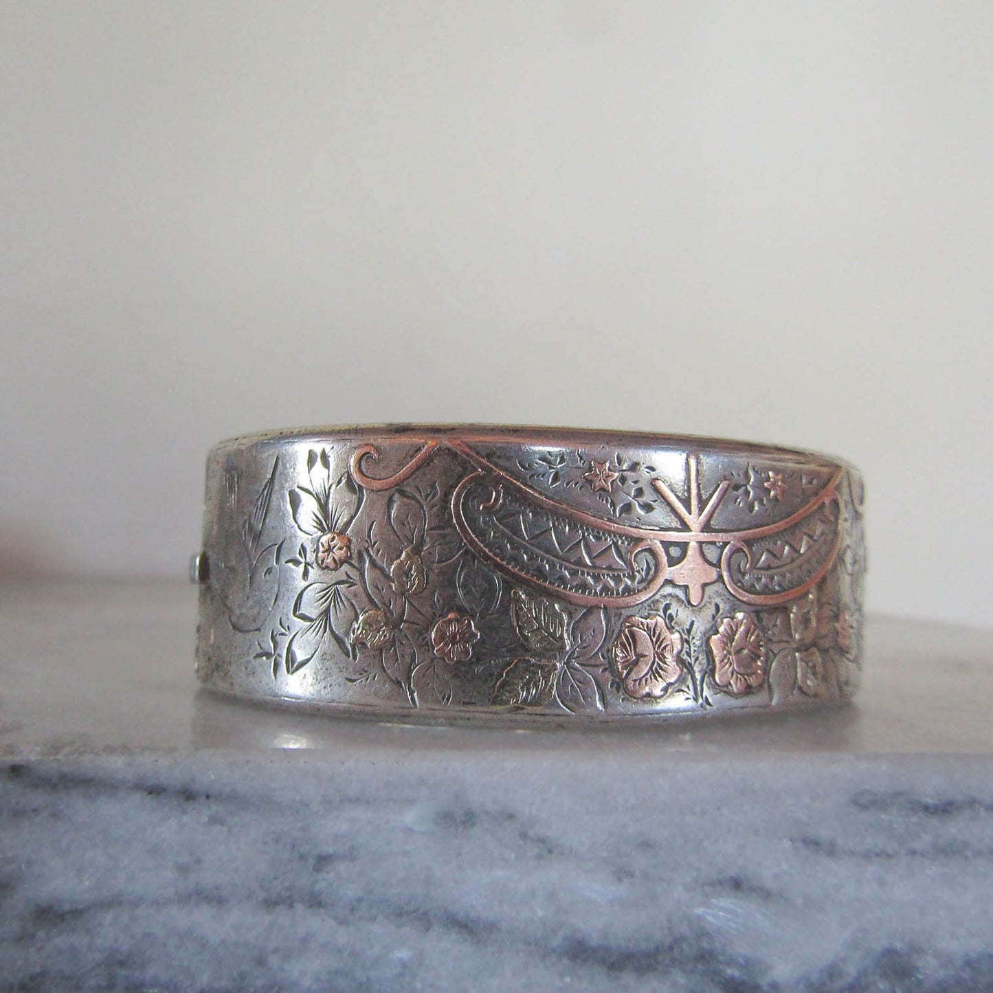 Antique Silver Victorian Bangle Bracelet