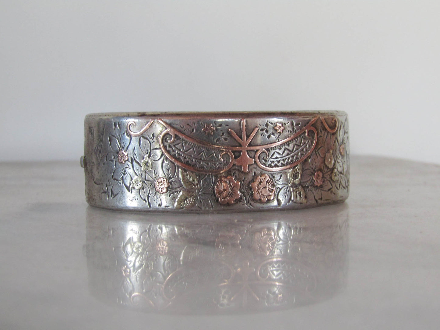 Antique Silver Victorian Bangle Bracelet