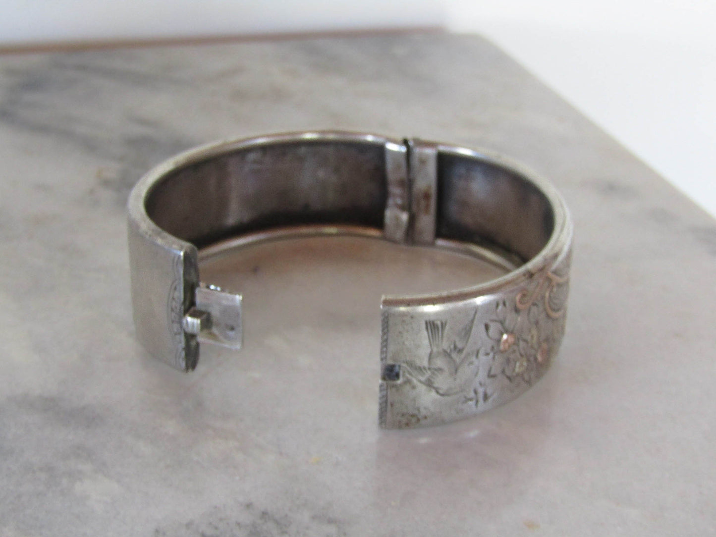 Antique Silver Victorian Bangle Bracelet