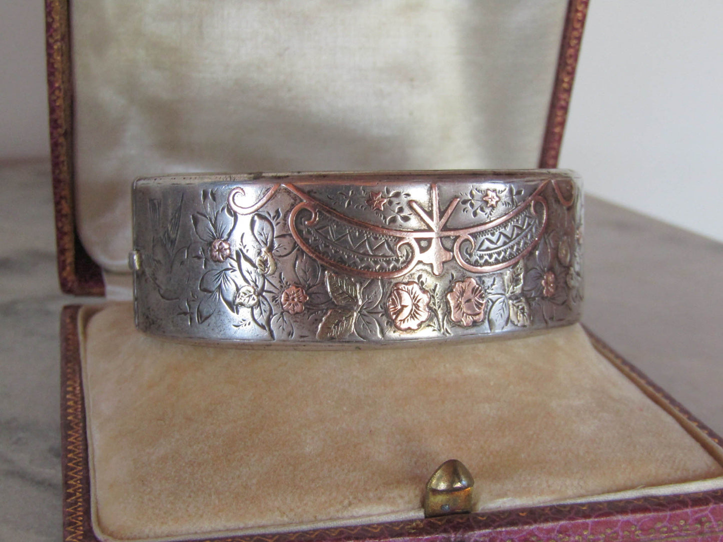 Antique Silver Victorian Bangle Bracelet