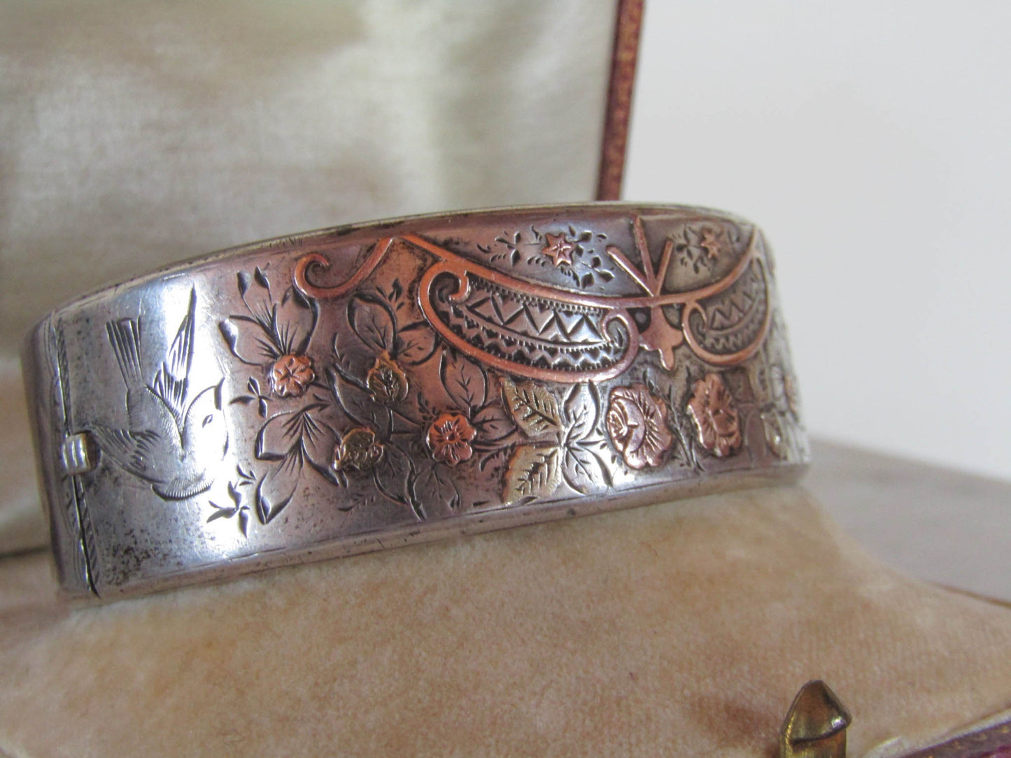Antique Silver Victorian Bangle Bracelet