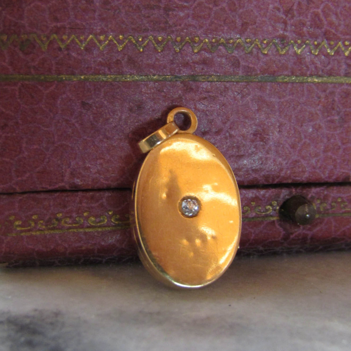 Antique Diamond and Solid 18K Yellow Gold Locket of French Origin, XIX Century