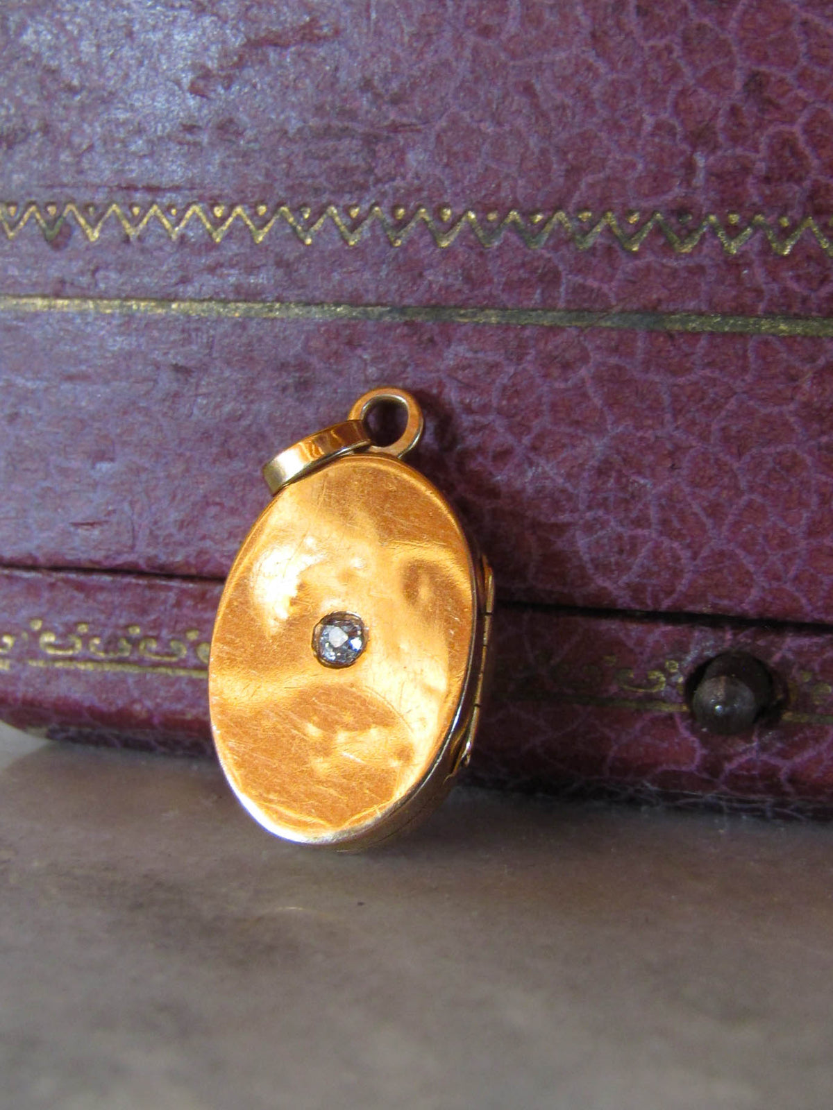 Antique Diamond and Solid 18K Yellow Gold Locket of French Origin, XIX Century