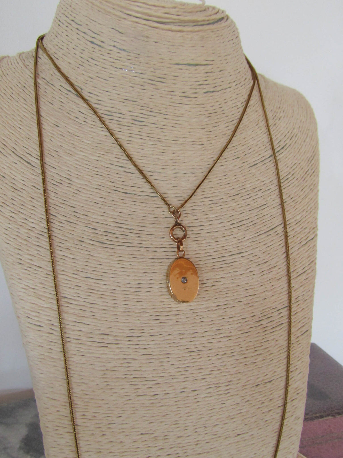 Antique Diamond and Solid 18K Yellow Gold Locket of French Origin, XIX Century