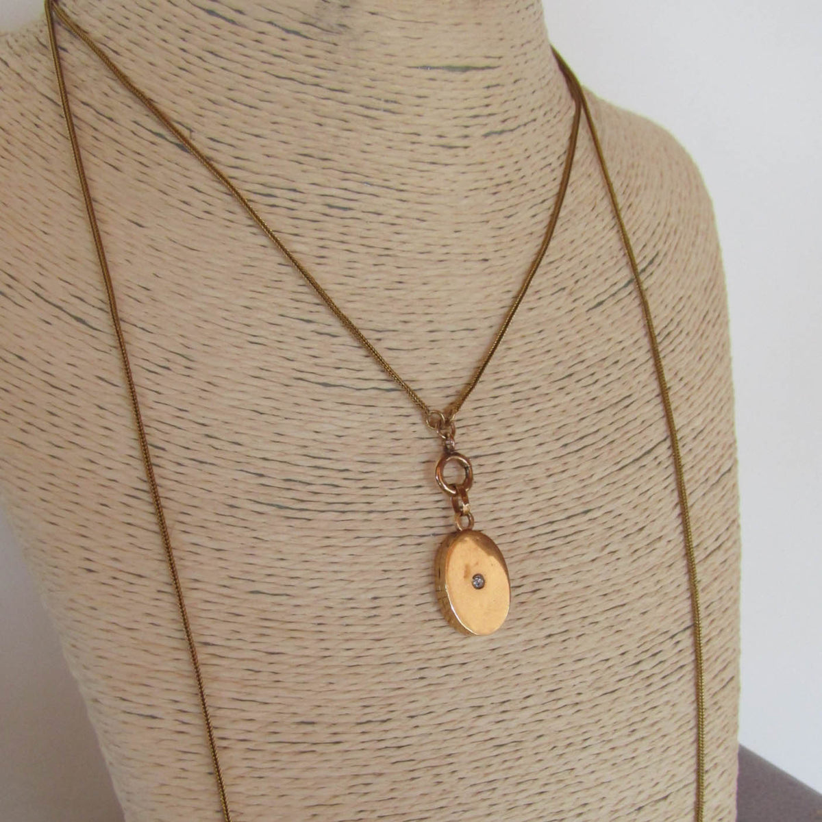 Antique Diamond and Solid 18K Yellow Gold Locket of French Origin, XIX Century