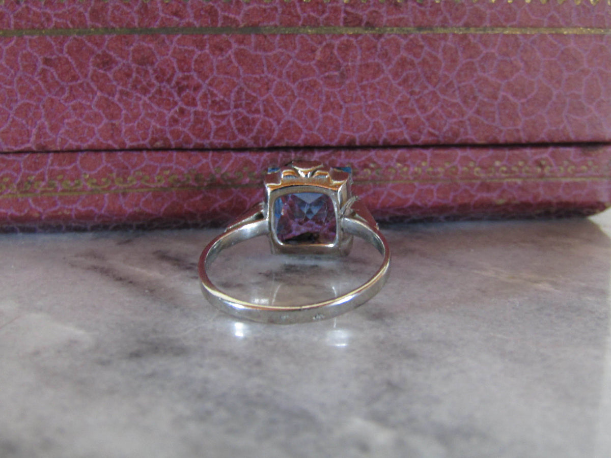 Antique Silver Art Deco Paste Ring of French Origin c. 1930