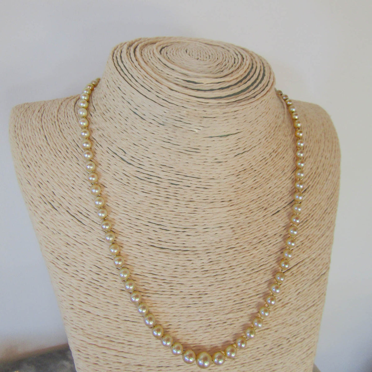 Antique Art Deco Sapphire and Diamond Cultured Pearl Necklace c. 1925