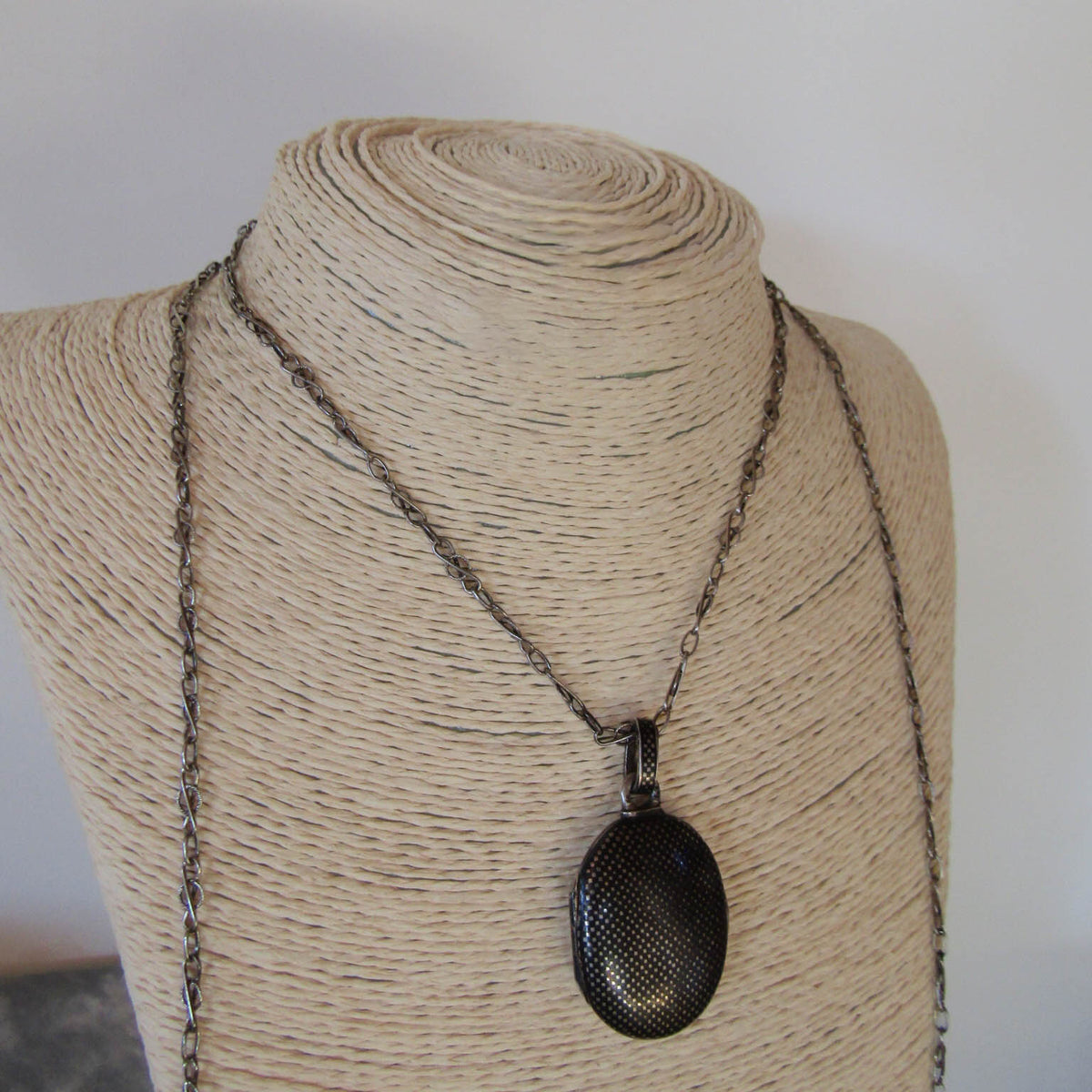 Antique Silver Niello Romantic Locket with Personal note dated 1881