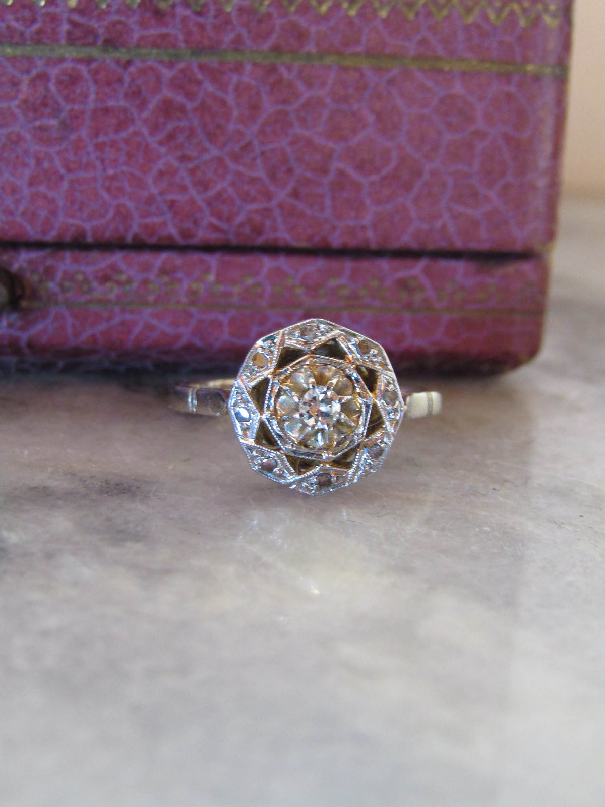 Antique Art Deco Platinum and Diamond Solitaire Ring c. 1920