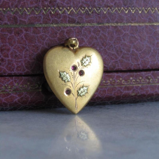 Antique Edwardian Sweet Heart Pendant, French Romantic Pendant c. 1900