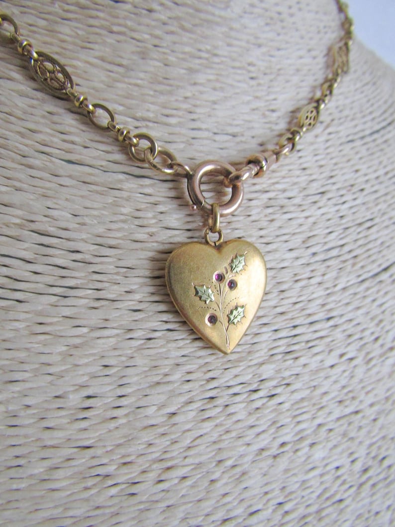 Antique Edwardian Sweet Heart Pendant, French Romantic Pendant c. 1900