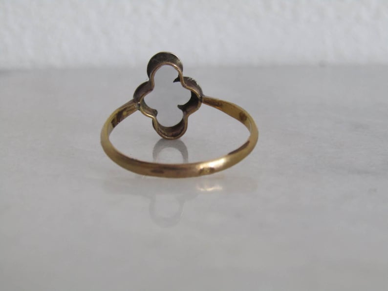 Antique Edwardian Gold Filled Two Tone Quadrilobe Ring