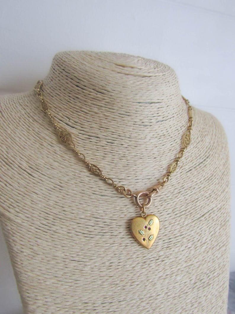 Antique Edwardian Sweet Heart Pendant, French Romantic Pendant c. 1900