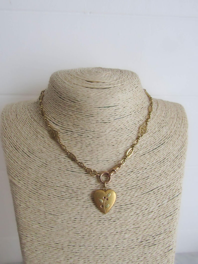 Antique Edwardian Sweet Heart Pendant, French Romantic Pendant c. 1900