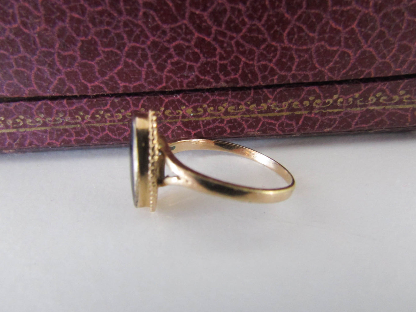 Antique Gold Filled Onyx Ring,