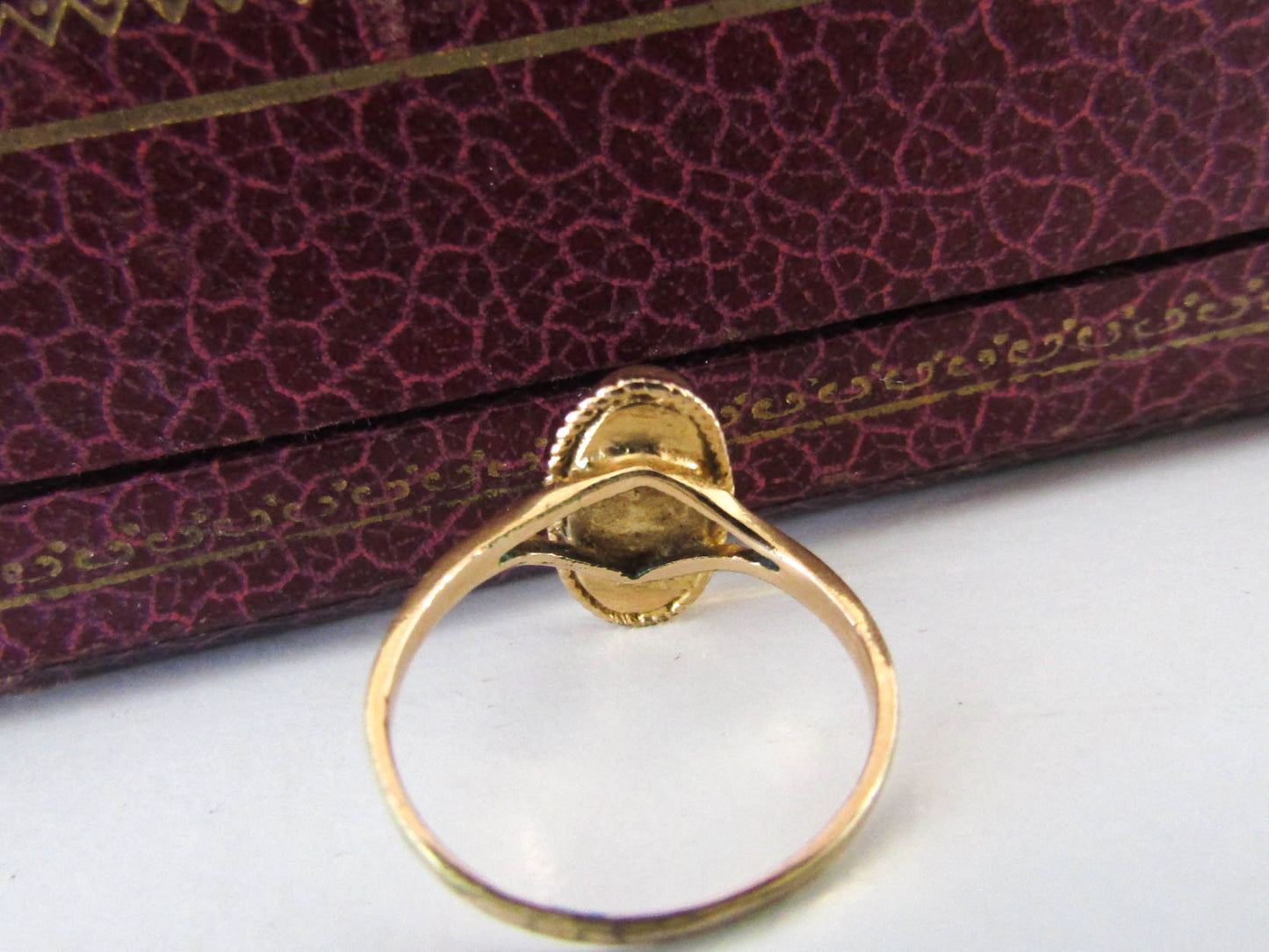 Antique Gold Filled Onyx Ring,