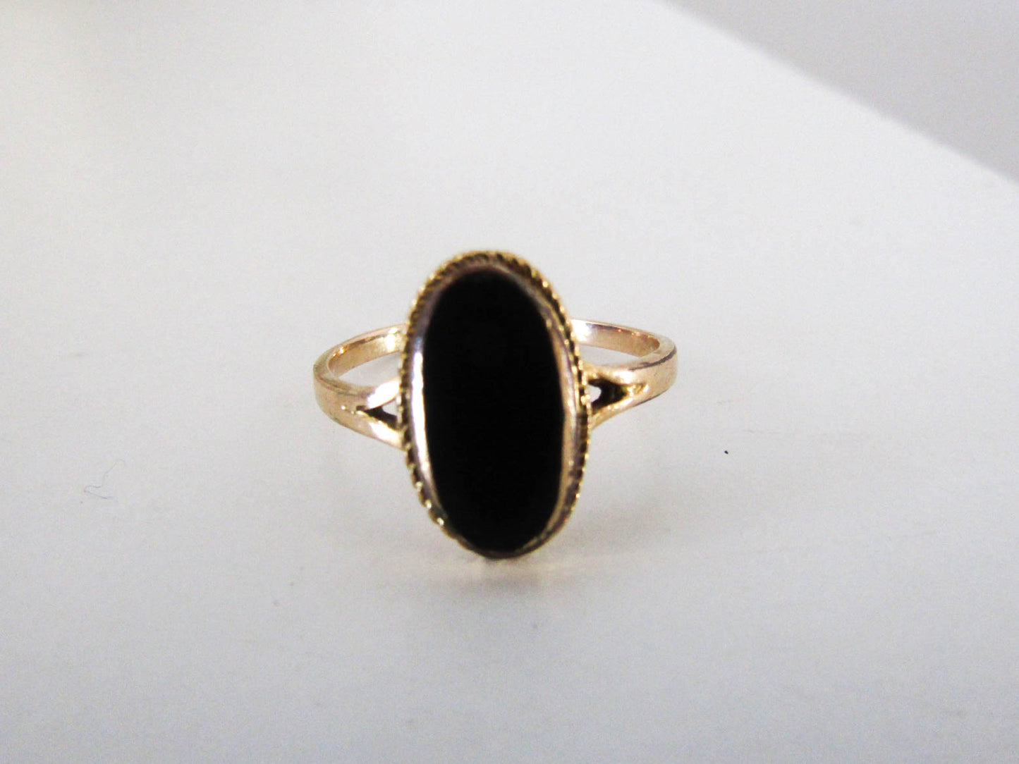 Antique Gold Filled Onyx Ring,