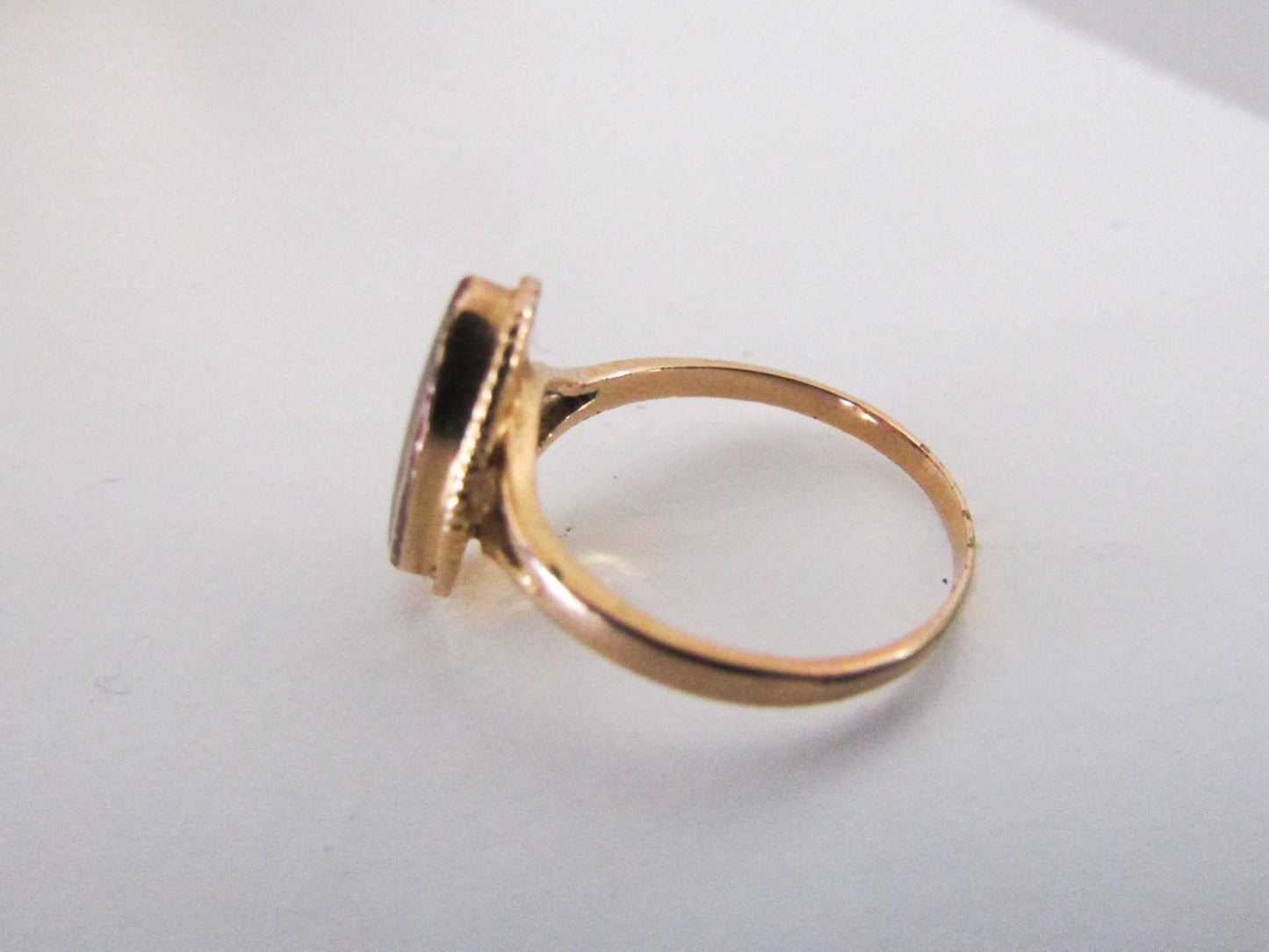 Antique Gold Filled Onyx Ring,