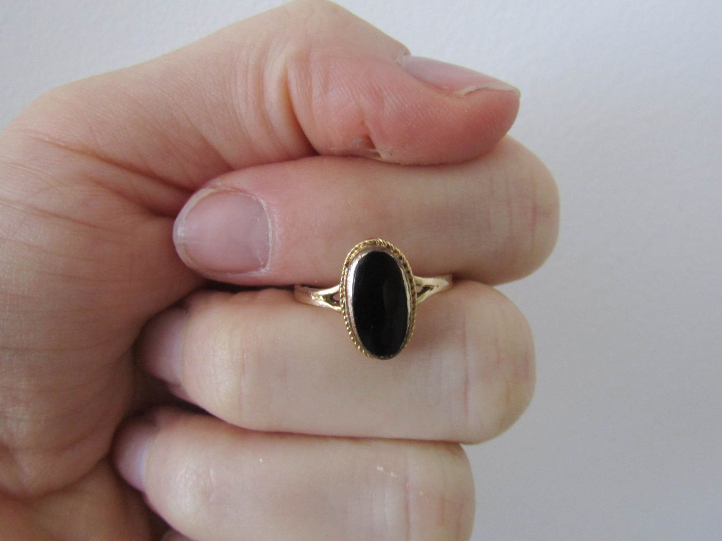 Antique Gold Filled Onyx Ring,