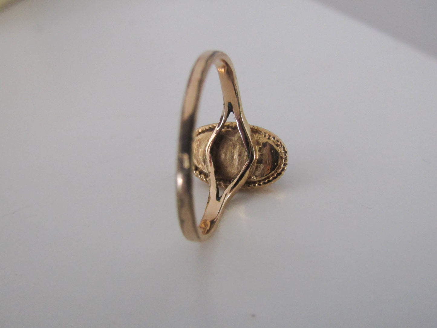 Antique Gold Filled Onyx Ring,