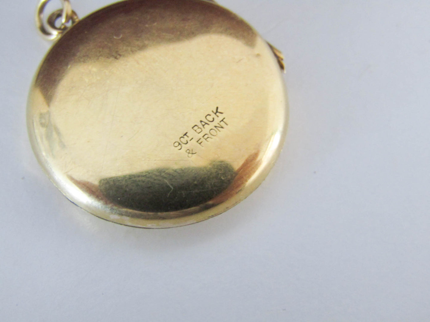 Vintage 9k Gold Locket, Mid-Century English Locket with Floral engraving