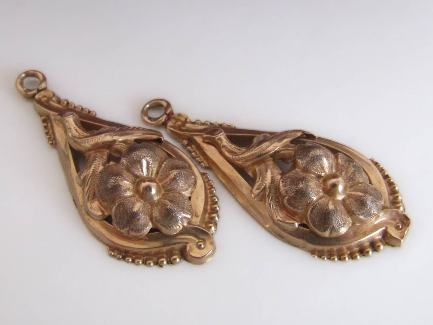 Victorian 18K Gold Day & Night Drop Earrings, 3 in 1 French Earrings circa 1860, Something Old, Bridal Earrings